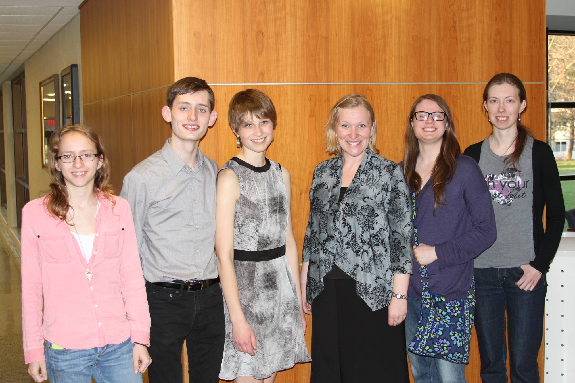 GVSU oboists in the Performing Arts Center after Richie Arndorfer's degree recital